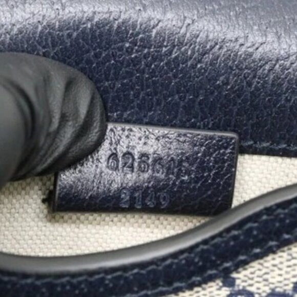 Gucci GG Supreme Horsebit Pochette Shoulder Bag - Navy blue/Beige - Picture 15 of 16